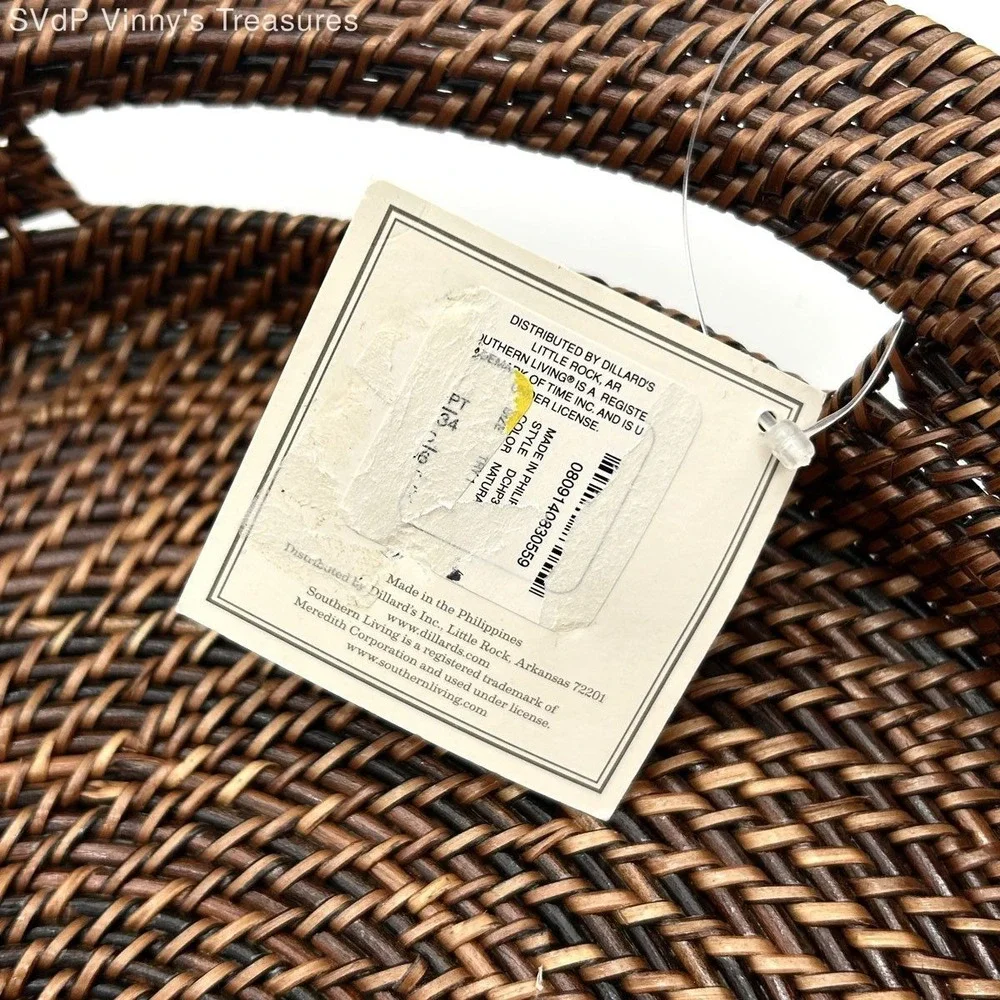 Southern Living Dillard's Oval Serving Tray Woven Nito Vine 18 Inch NWT